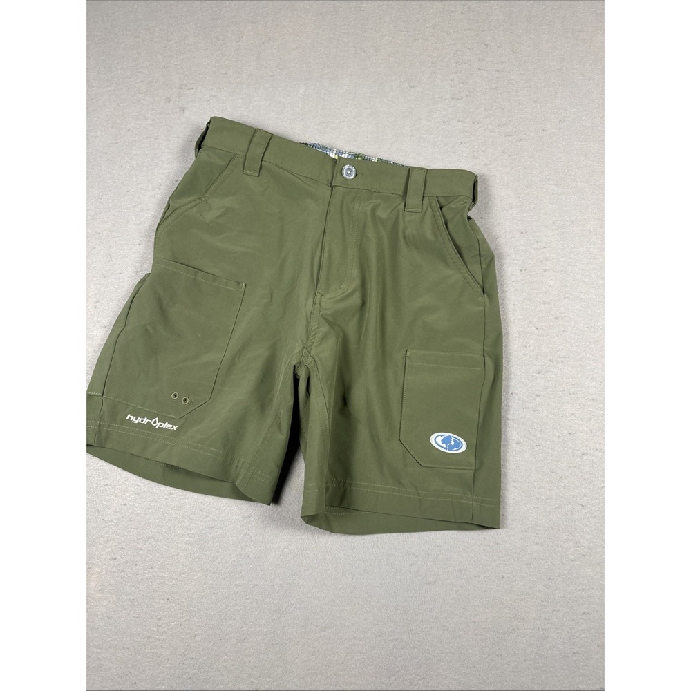 Mossy Oak Fishing Cargo Shorts Men Small Olive Green Flex Hydroplex Cooling